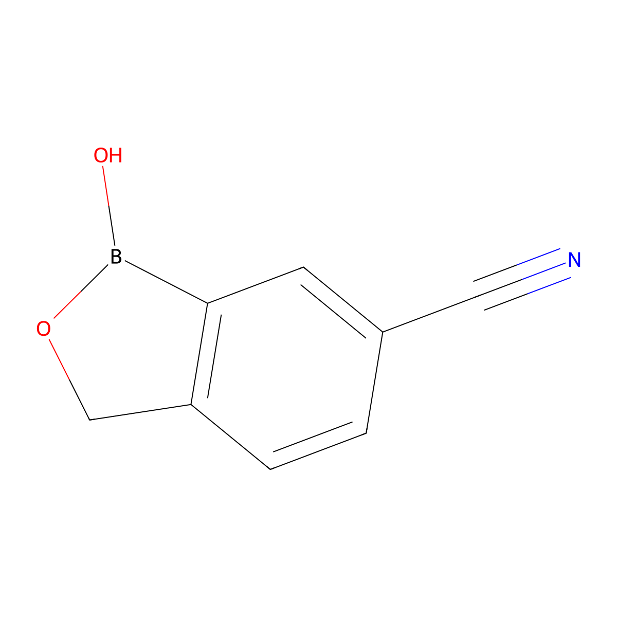 1-Hydroxy-1,3-dihydro-2,1-benzoxaborole-6-carbonitrile molecular structure, CAS 947162-60-9