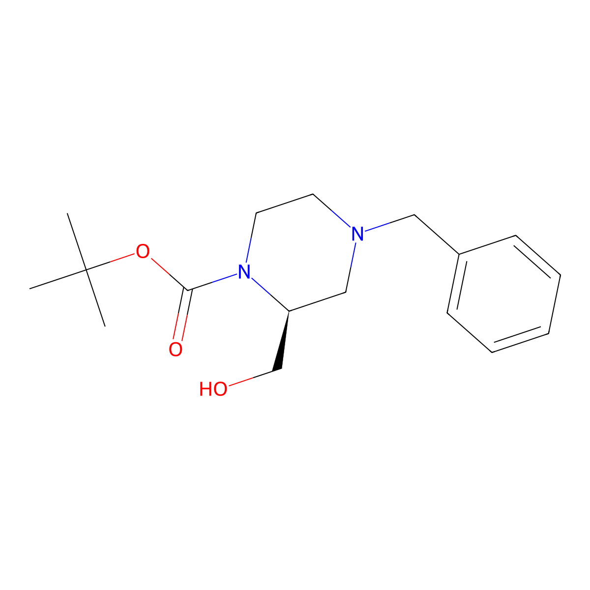 (S)-1-Boc-4-benzyl-2-(hydroxymethyl)piperazine molecular structure, CAS 947275-34-5