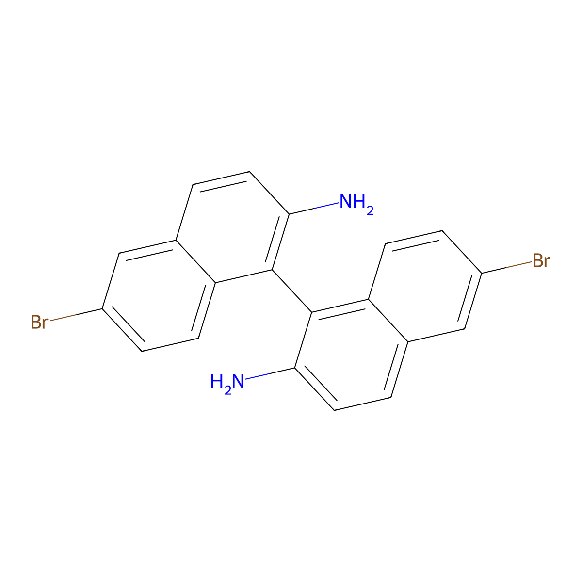 (S)-6,6'-Dibromo-[1,1'-binaphthalene]-2,2'-diamine molecular structure, CAS 947337-17-9