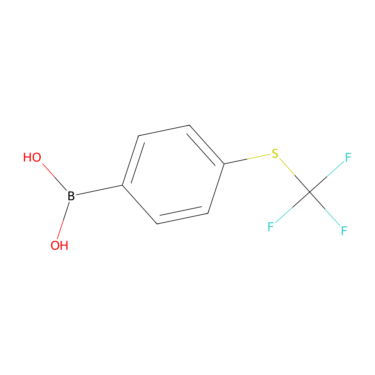 {4-[(Trifluoromethyl)sulfanyl]phenyl}boronic acid molecular structure, CAS 947533-15-5