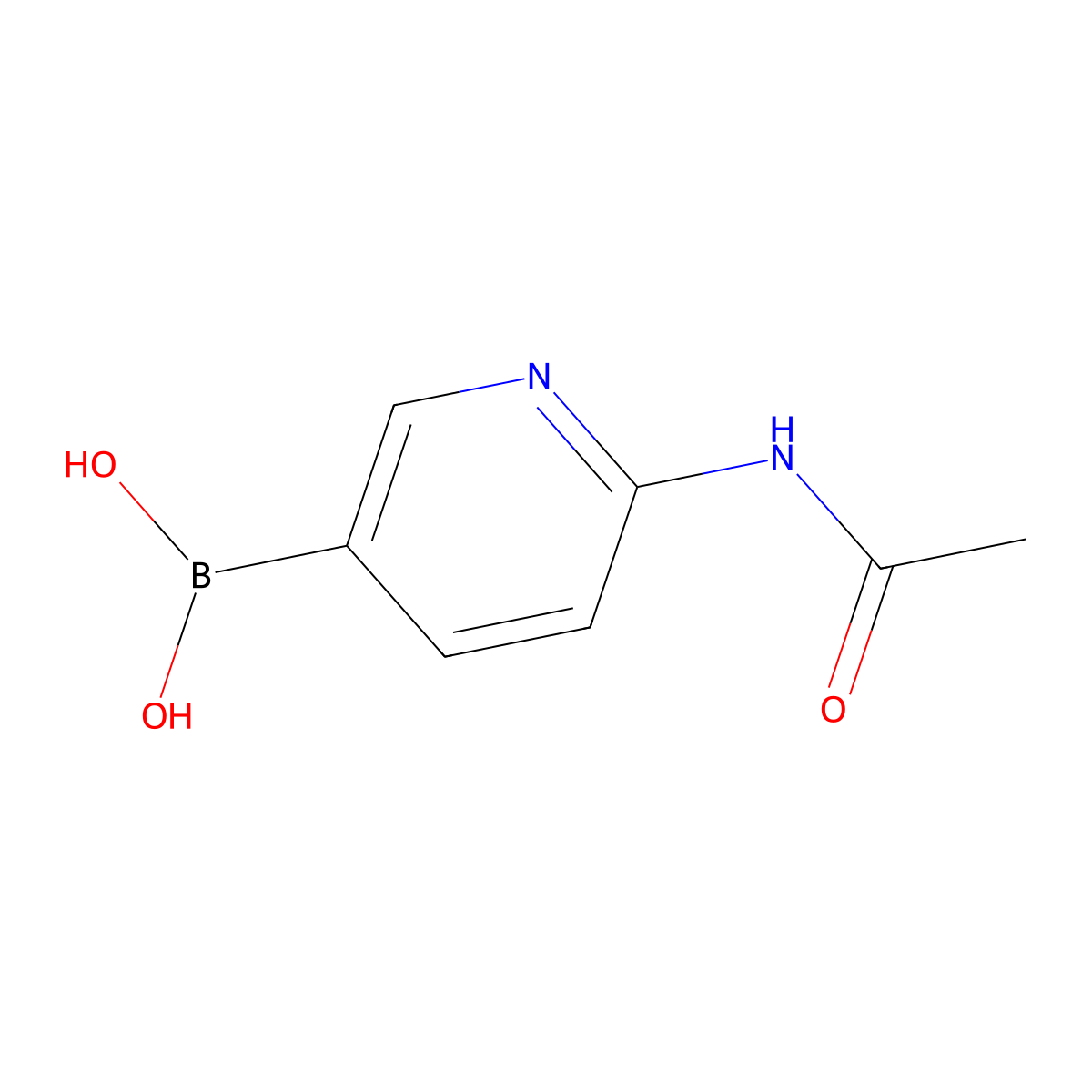 2-Acetamidopyridine-5-Boronic Acid molecular structure, CAS 947533-21-3