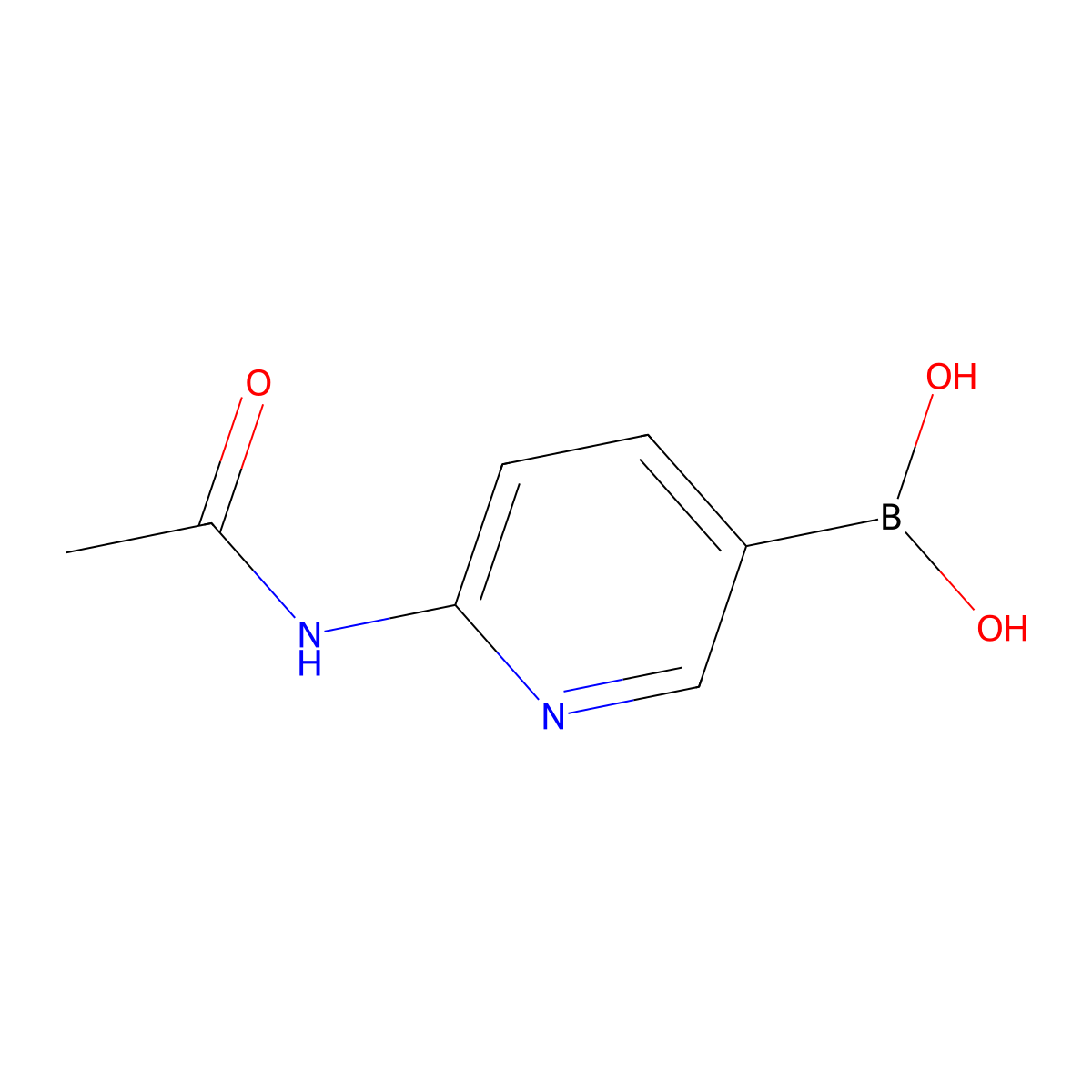 2-Acetamidopyridine-5-Boronic Acid molecular structure, CAS 947533-21-3