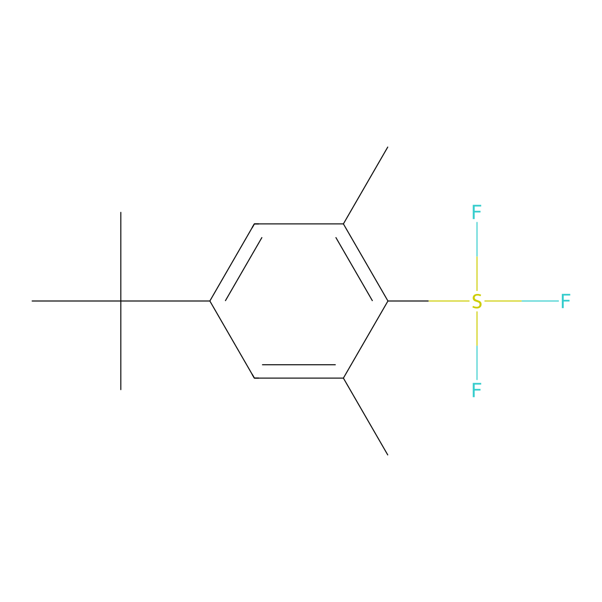 4-tert-Butyl-2,6-dimethylphenylsulfur trifluoride molecular structure, CAS 947725-04-4