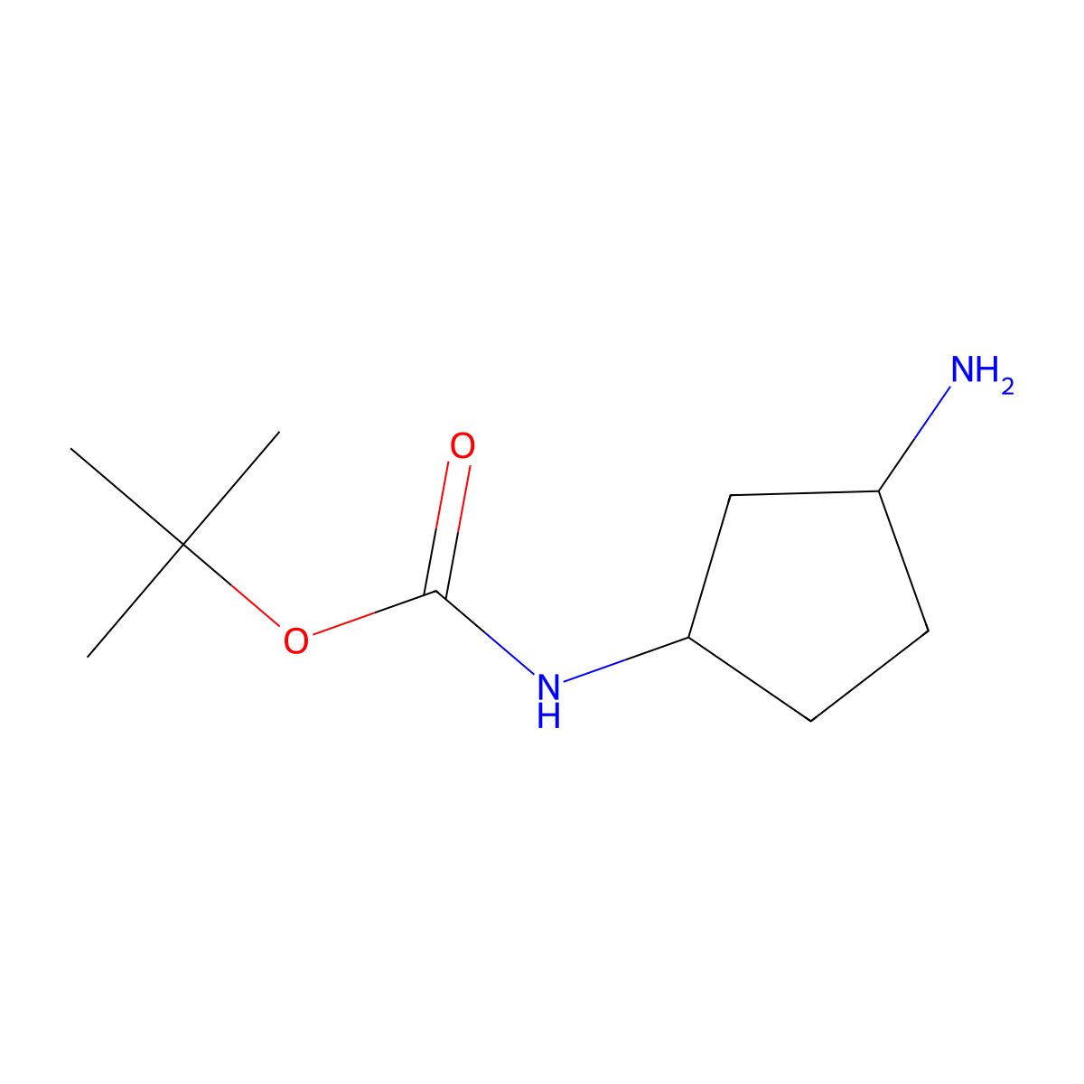 Tert-butyl n-((1r,3r)-3-aminocyclopentyl)carbamate molecular structure, CAS 947732-58-3