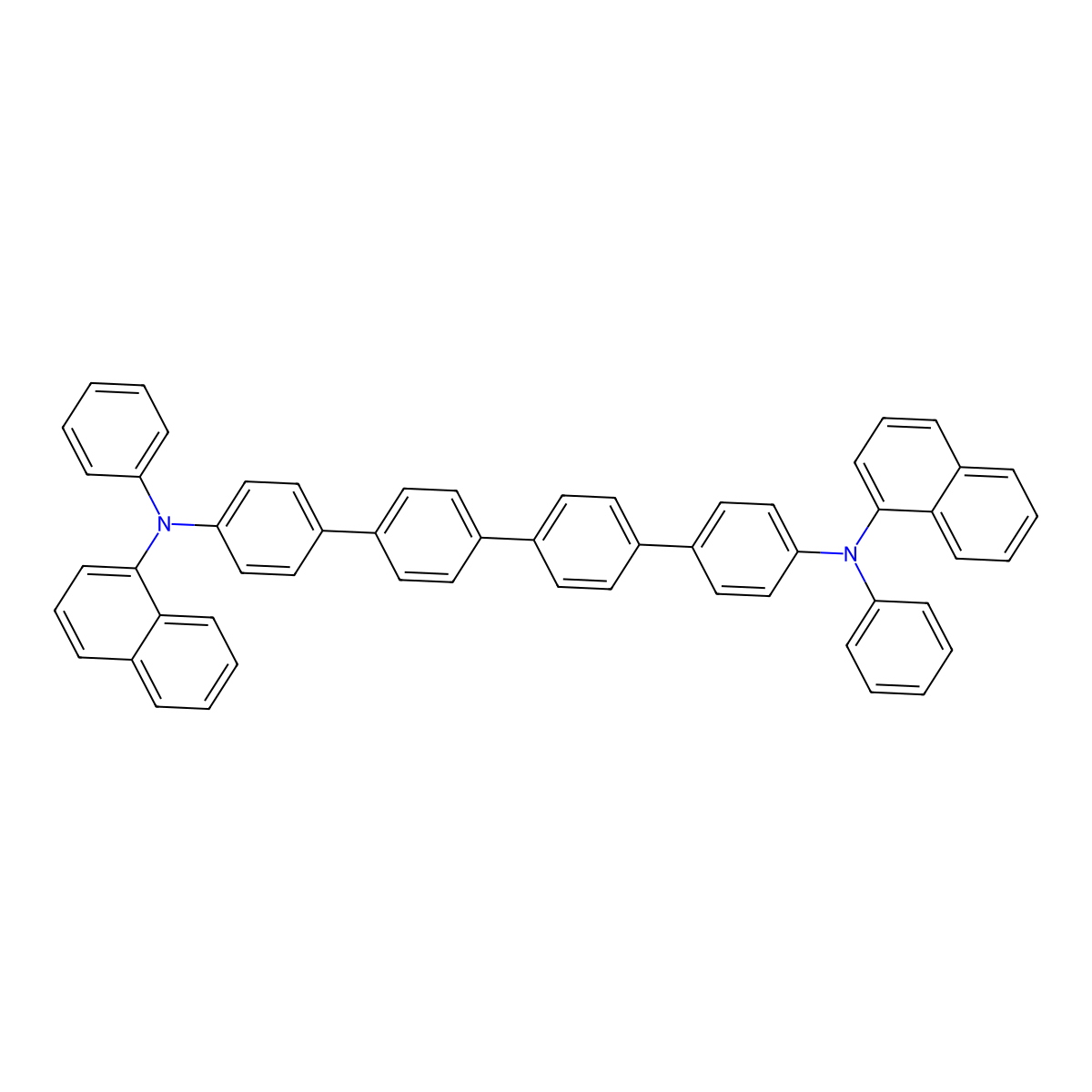 N,N'-Di-(1-naphthalenyl)-N,N'-diphenyl-[1,1':4',1'':4'',1'''-quaterphenyl]-4,4'''-diamine molecular structure, CAS 948552-24-7
