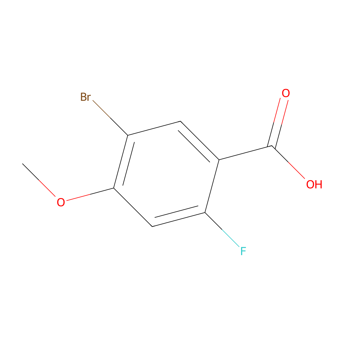 5-Bromo-2-fluoro-4-methoxybenzoic acid molecular structure, CAS 949014-42-0