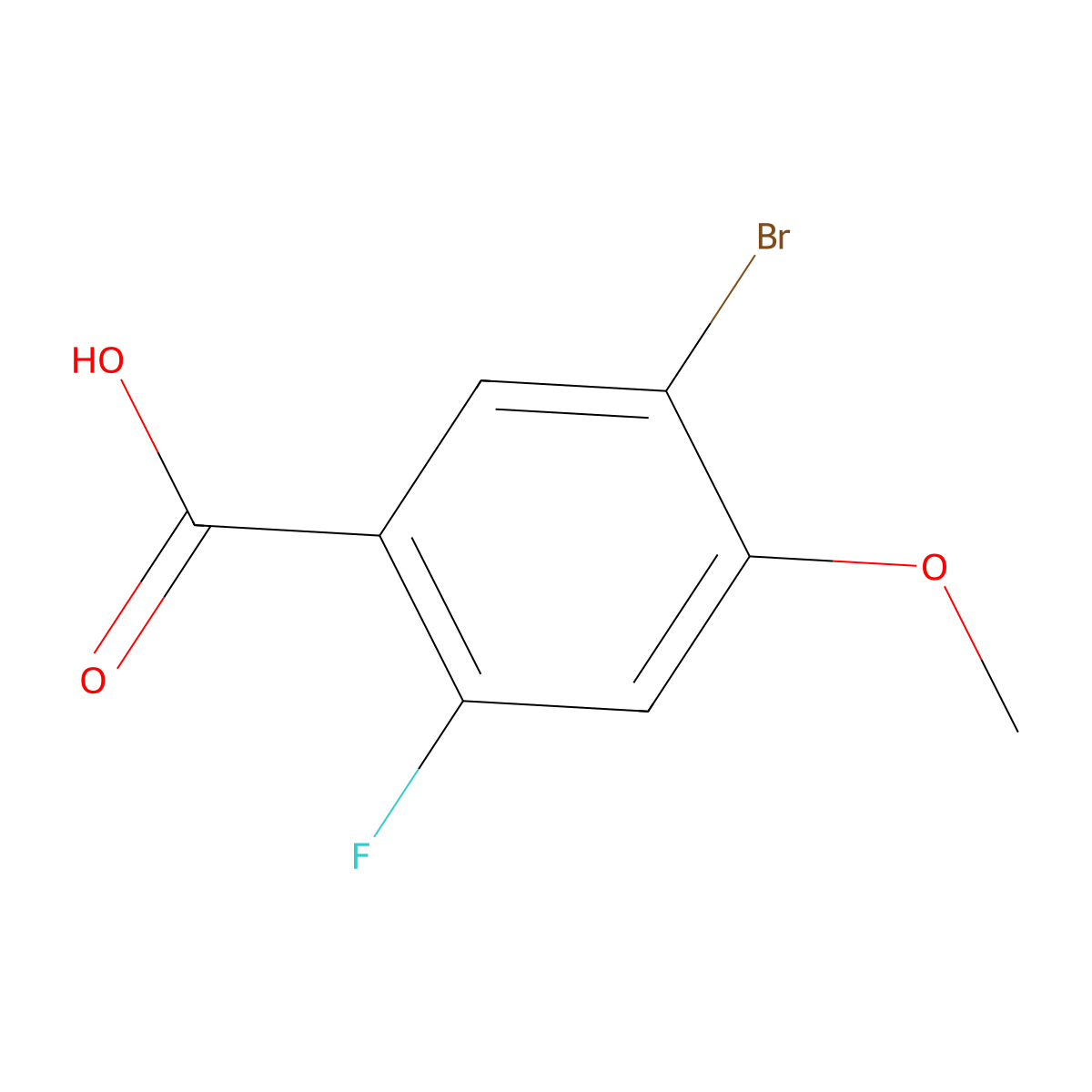 5-Bromo-2-fluoro-4-methoxybenzoic acid molecular structure, CAS 949014-42-0