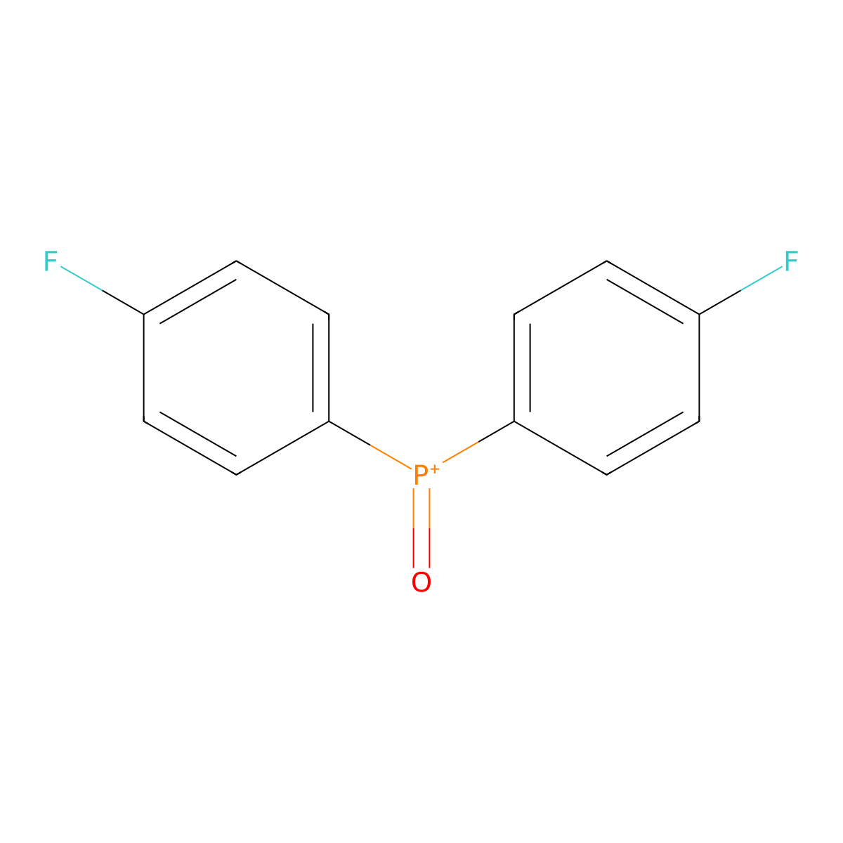 Bis(4-fluorophenyl)(oxo)phosphanium molecular structure, CAS 94940-35-9