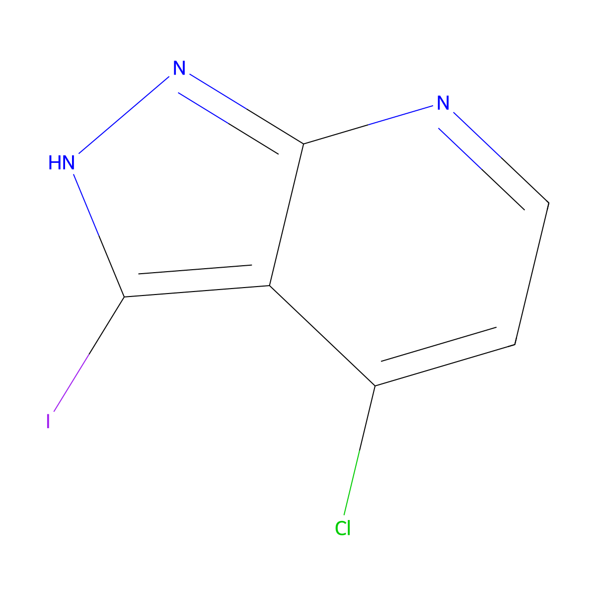 4-chloro-3-iodo-1H-pyrazolo(3,4-b)pyridine molecular structure, CAS 949558-30-9