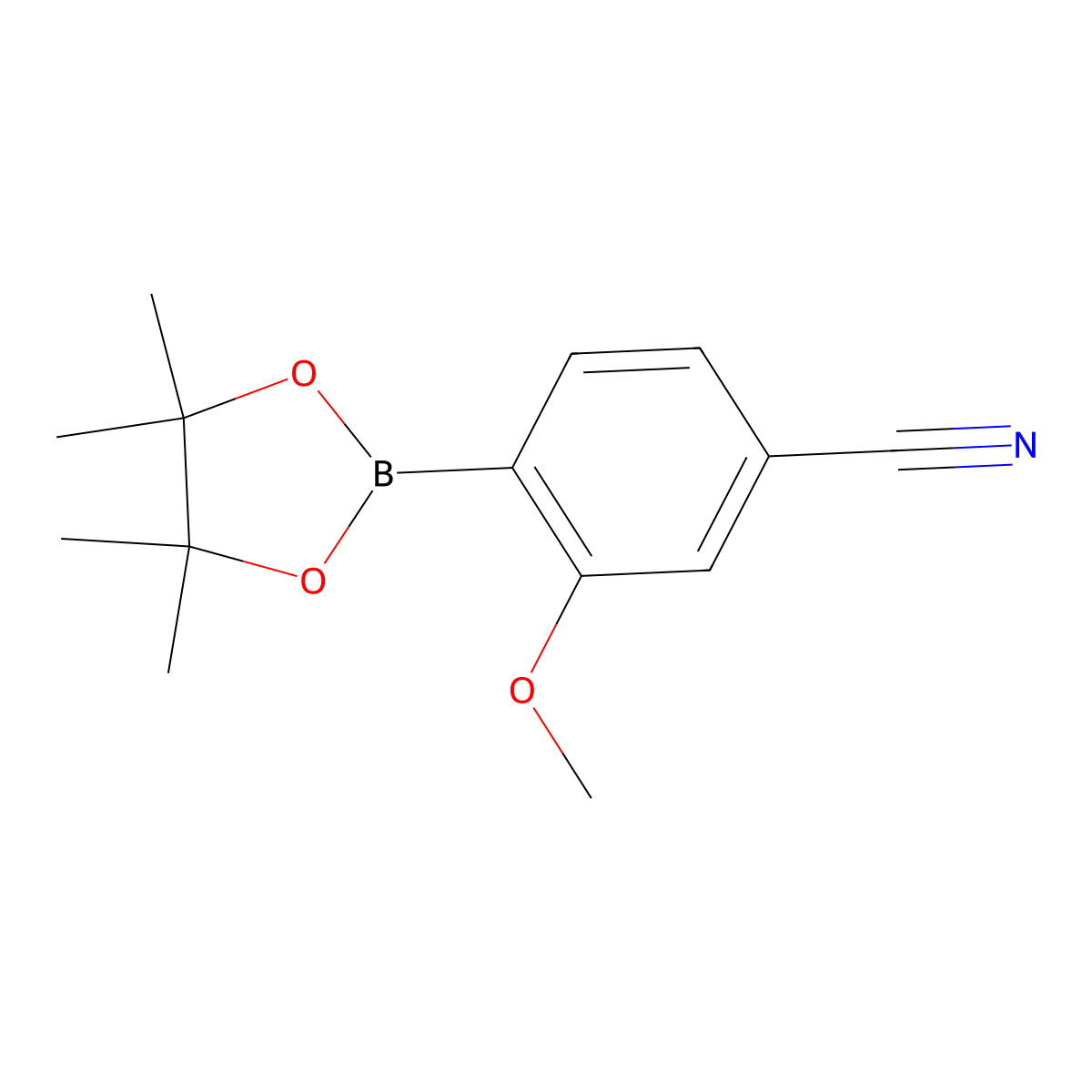 3-Methoxy-4-(4,4,5,5-tetramethyl-1,3,2-dioxaborolan-2-yl)benzonitrile molecular structure, CAS 949892-14-2