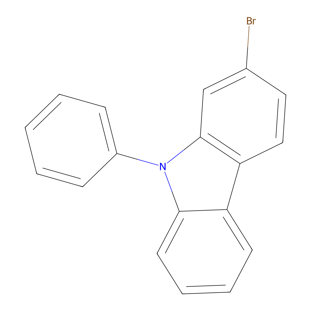 2-Bromo-9-phenylcarbazole molecular structure, CAS 94994-62-4