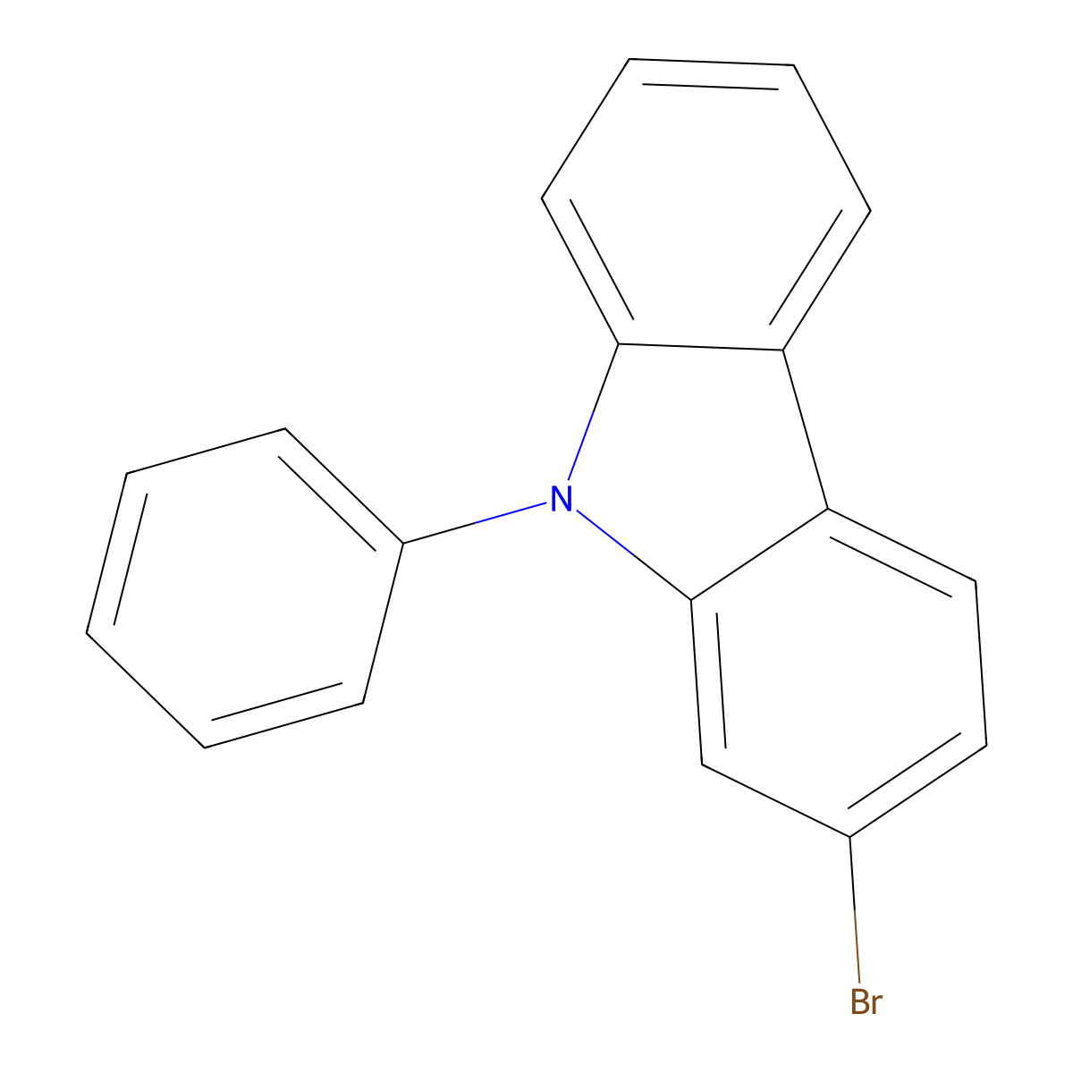 2-Bromo-9-phenylcarbazole molecular structure, CAS 94994-62-4
