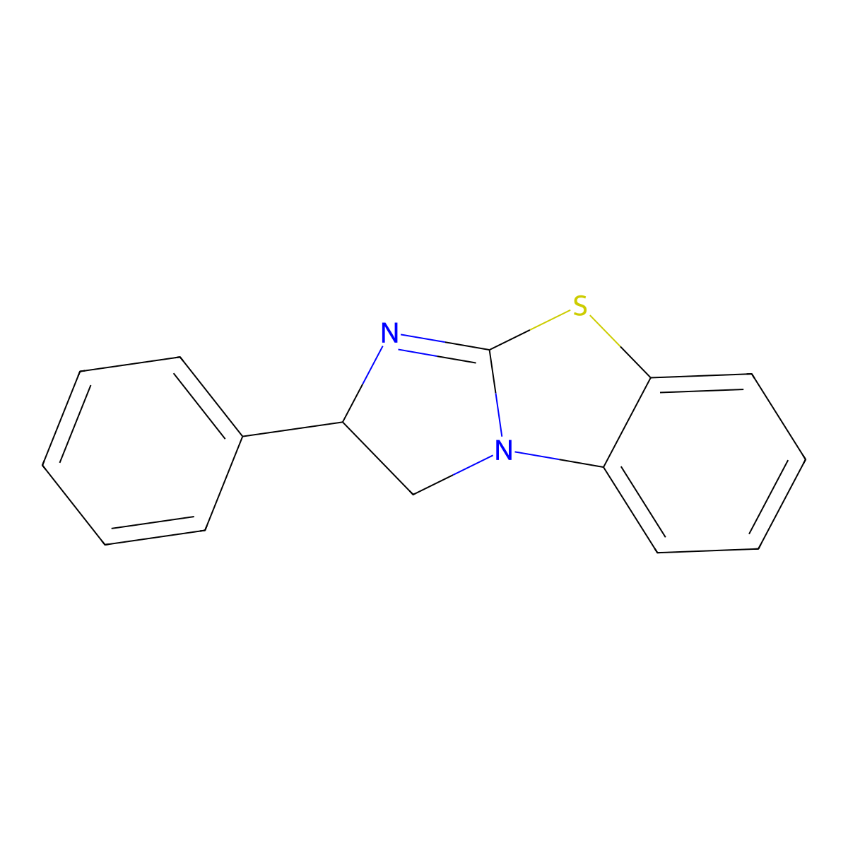 (2S)-2-Phenyl-2,3-dihydroimidazo(2,1-b)(1,3)benzothiazole molecular structure, CAS 950194-37-3