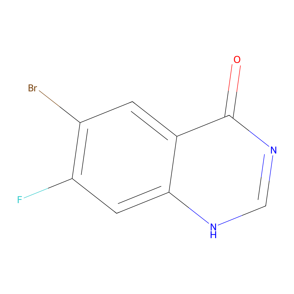 6-bromo-7-fluoro-1H-quinazolin-4-one molecular structure, CAS 950577-02-3