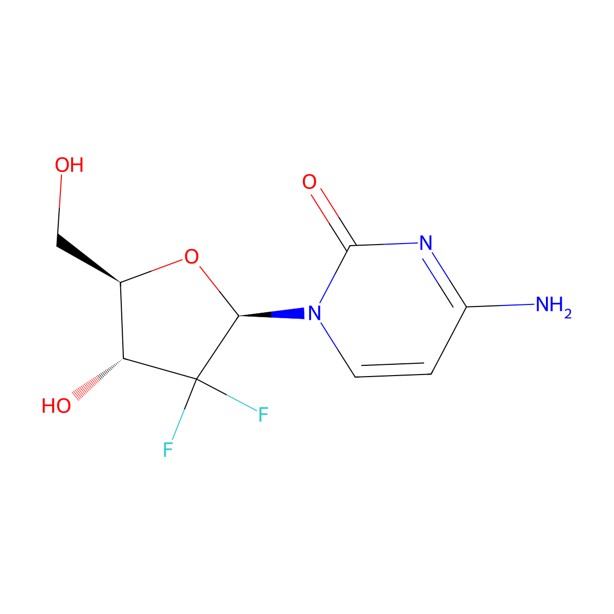 Gemcitabine molecular structure, CAS 95058-81-4