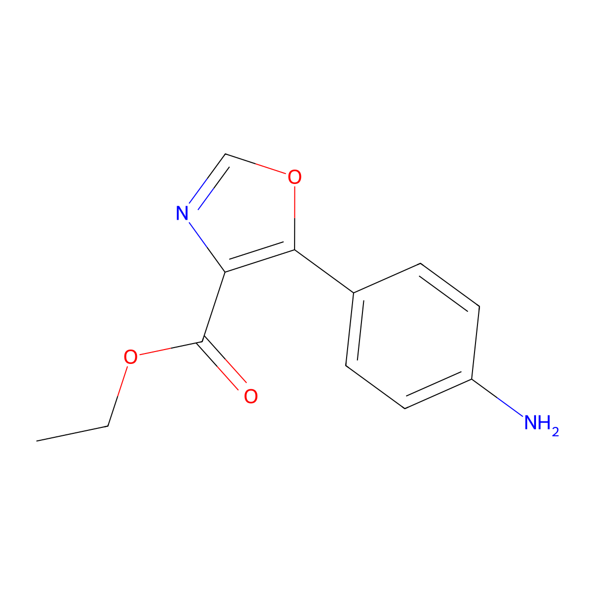 Ethyl 5-(4-aminophenyl)oxazole-4-carboxylate molecular structure, CAS 950603-70-0
