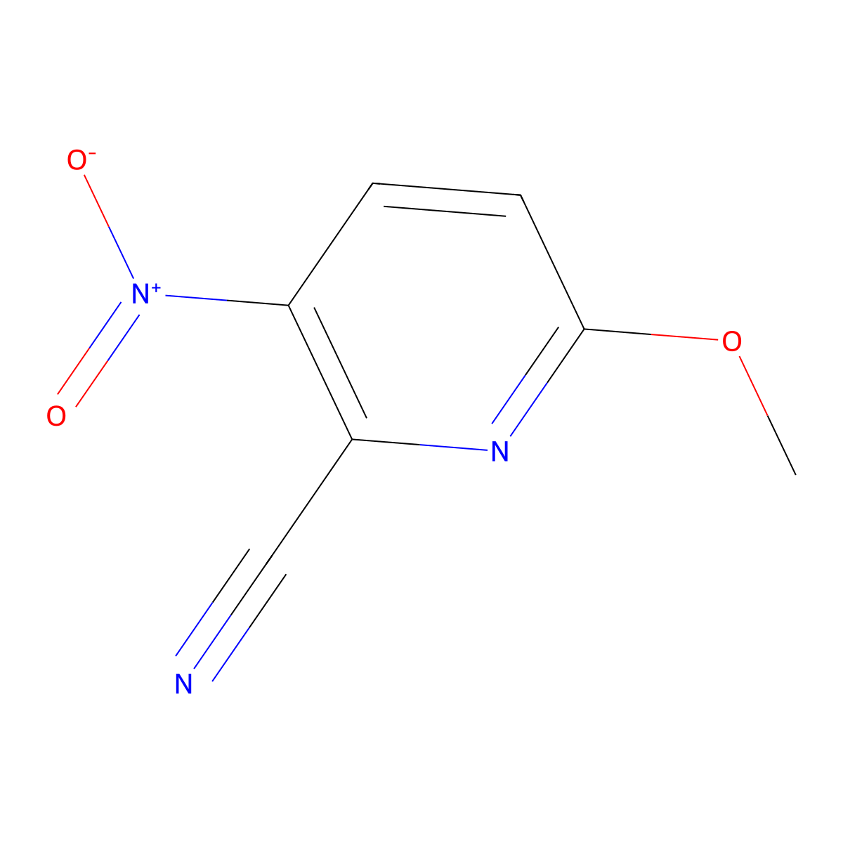 6-Methoxy-3-nitropyridine-2-carbonitrile molecular structure, CAS 950778-43-5