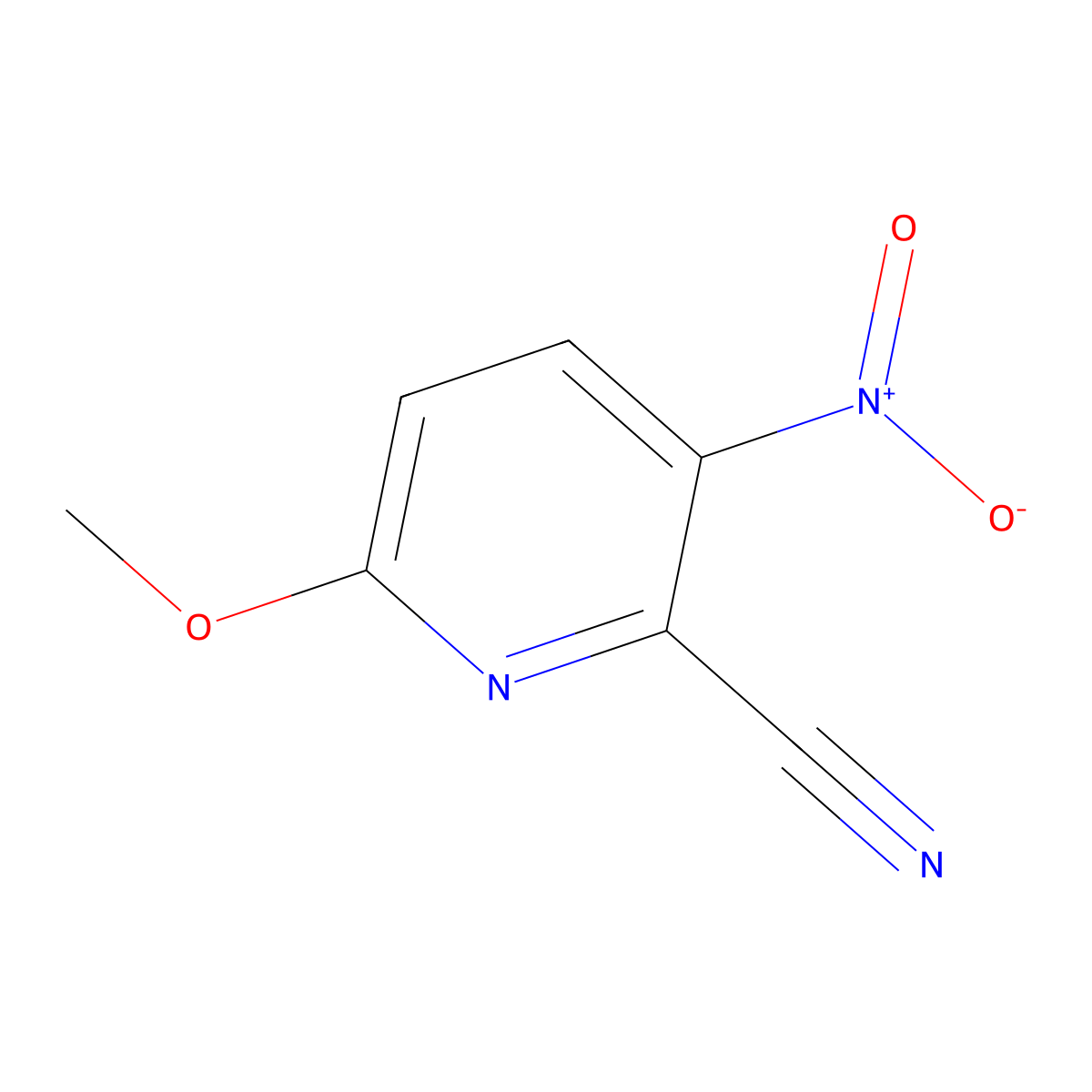 6-Methoxy-3-nitropyridine-2-carbonitrile molecular structure, CAS 950778-43-5