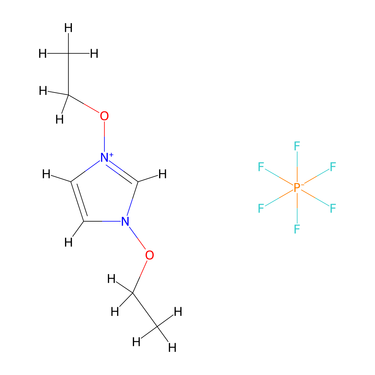 1,3-Diethoxyimidazolium hexafluorophosphate molecular structure, CAS 951020-87-4