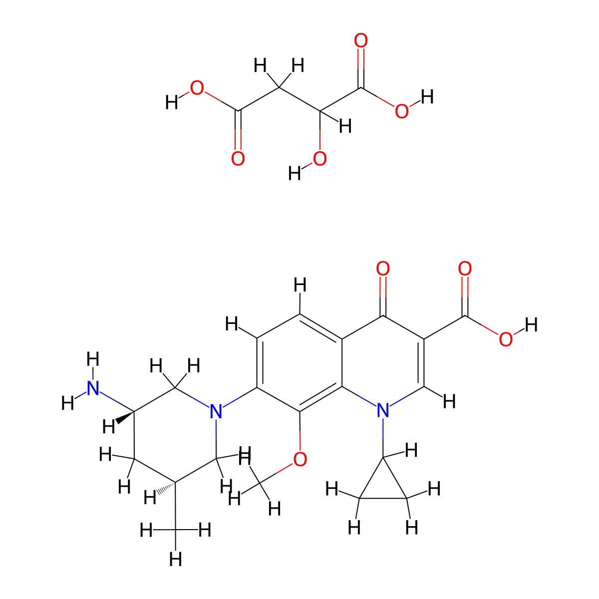 Nemonoxacin malate anhydrous molecular structure, CAS 951163-60-3