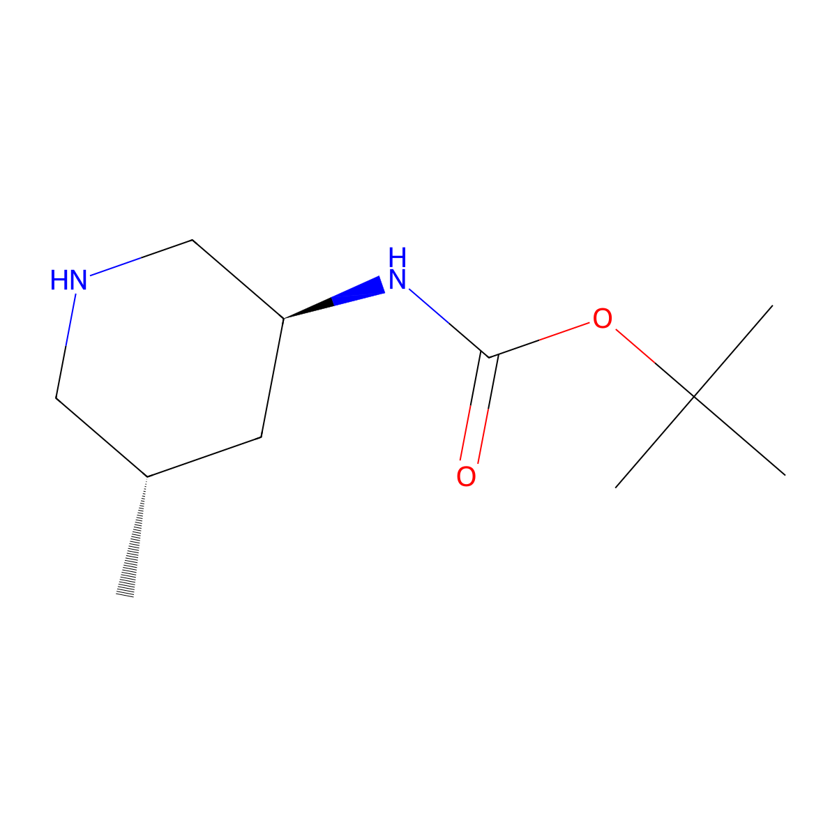 tert-butyl N-((3S,5S)-5-methylpiperidin-3-yl)carbamate molecular structure, CAS 951163-61-4