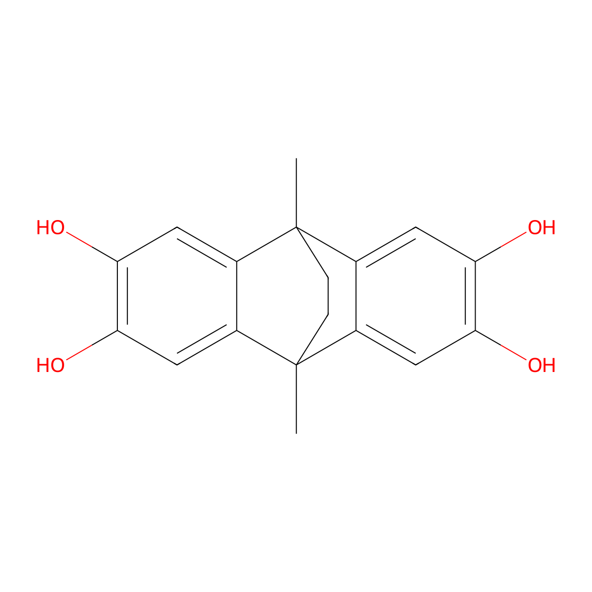 9,10-Ethanoanthracene-2,3,6,7-tetrol, 9,10-dihydro-9,10-dimethyl- molecular structure, CAS 95156-77-7