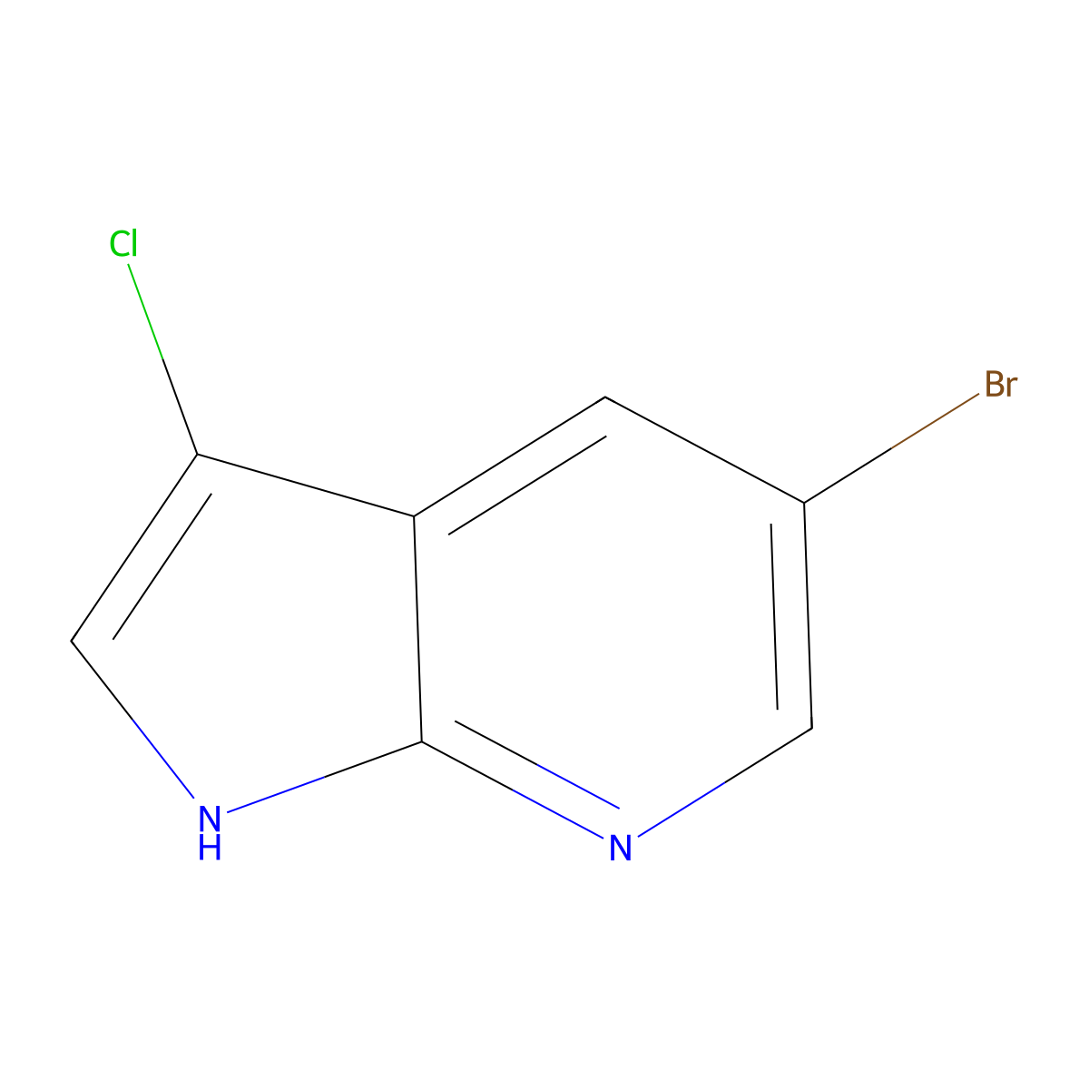 5-Bromo-3-chloro-1H-pyrrolo[2,3-b]pyridine molecular structure, CAS 951626-91-8