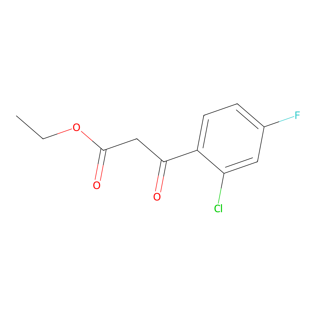 Ethyl 3-(2-chloro-4-fluorophenyl)-3-oxopropanoate molecular structure, CAS 951784-80-8
