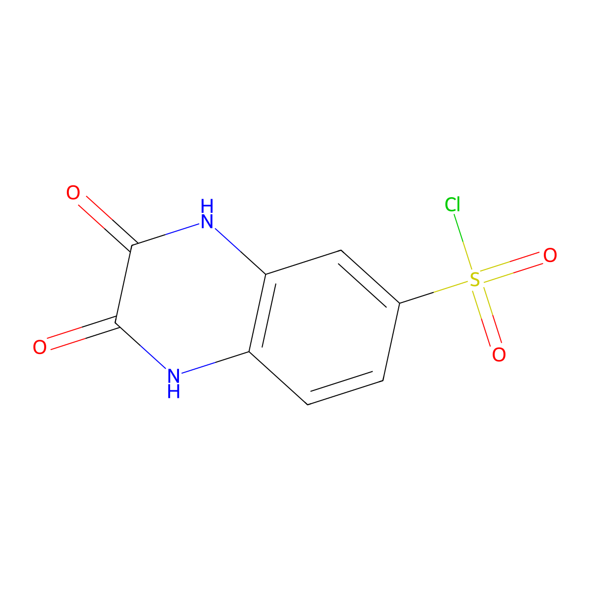 2,3-Dioxo-1,2,3,4-tetrahydroquinoxaline-6-sulfonyl chloride molecular structure, CAS 952-10-3
