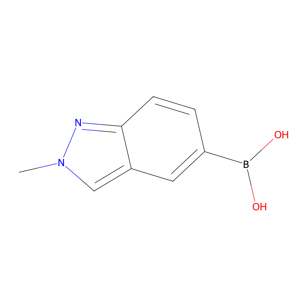 (2-methyl-2H-indazol-5-yl)boronic acid molecular structure, CAS 952319-71-0