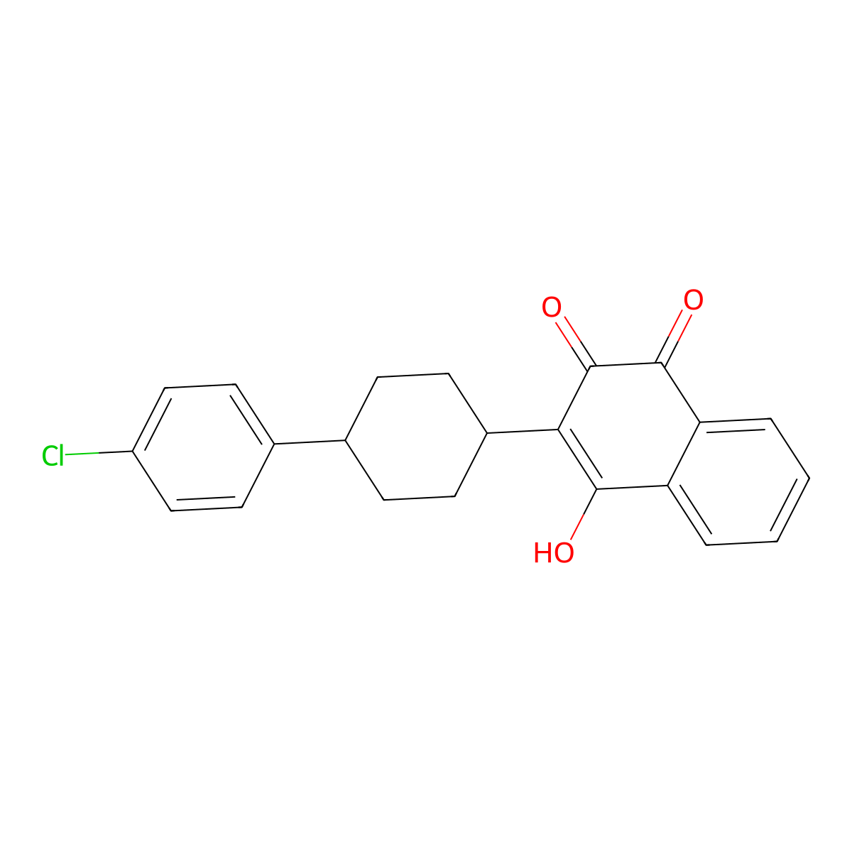 3-(4-(4-Chlorophenyl)cyclohexyl)-4-hydroxynaphthalene-1,2-dione molecular structure, CAS 95233-18-4