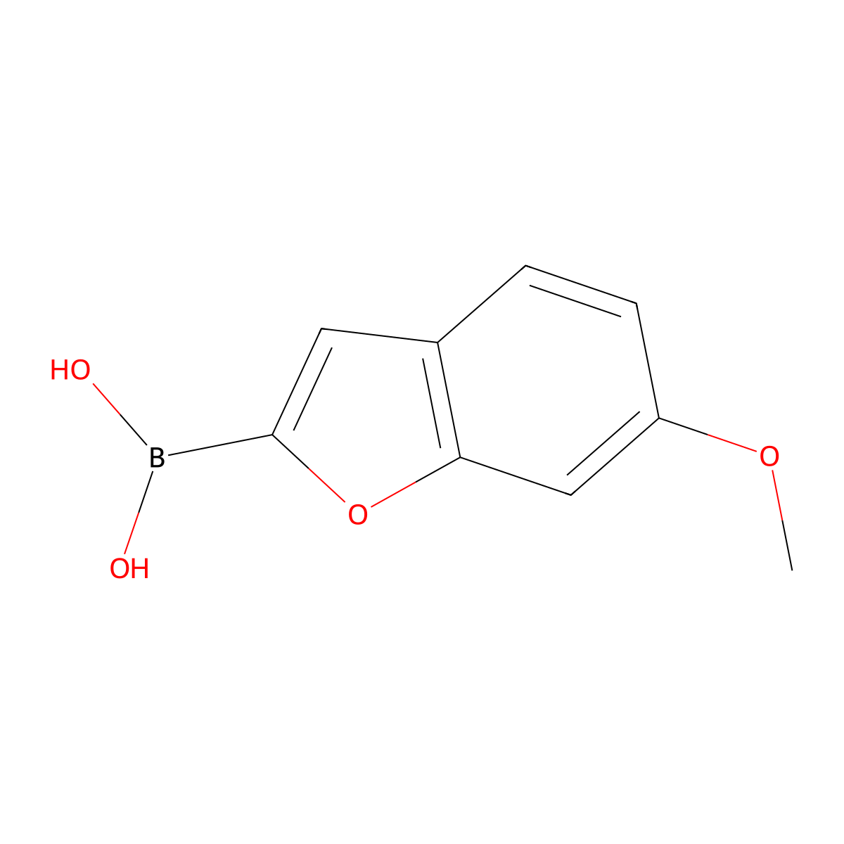 (6-Methoxybenzofuran-2-yl)boronic acid molecular structure, CAS 952737-54-1