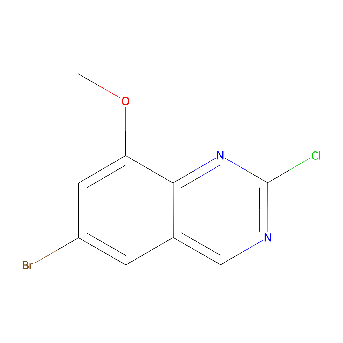6-Bromo-2-chloro-8-methoxyquinazoline molecular structure, CAS 953039-14-0