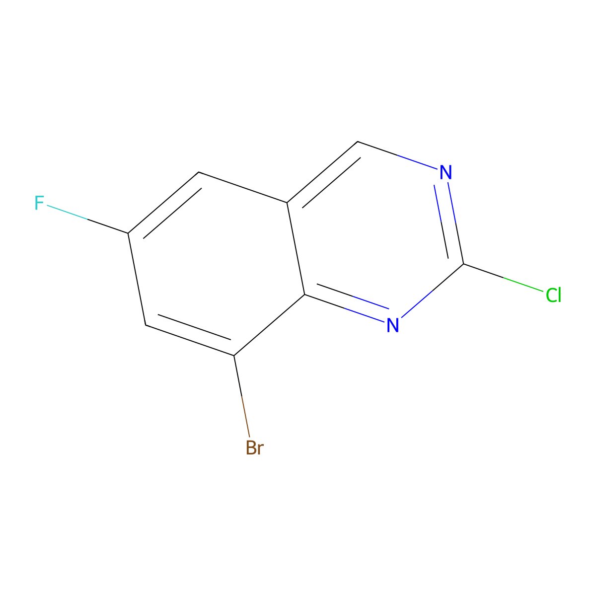 8-Bromo-2-chloro-6-fluoroquinazoline molecular structure, CAS 953039-63-9