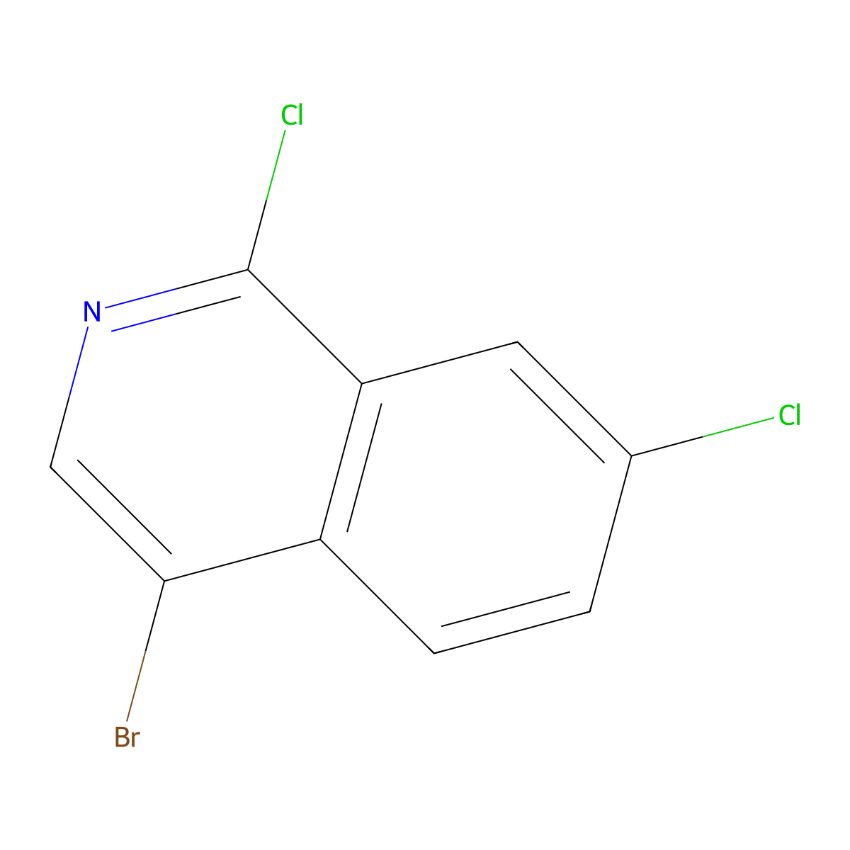 4-Bromo-1,7-dichloroisoquinoline molecular structure, CAS 953421-74-4