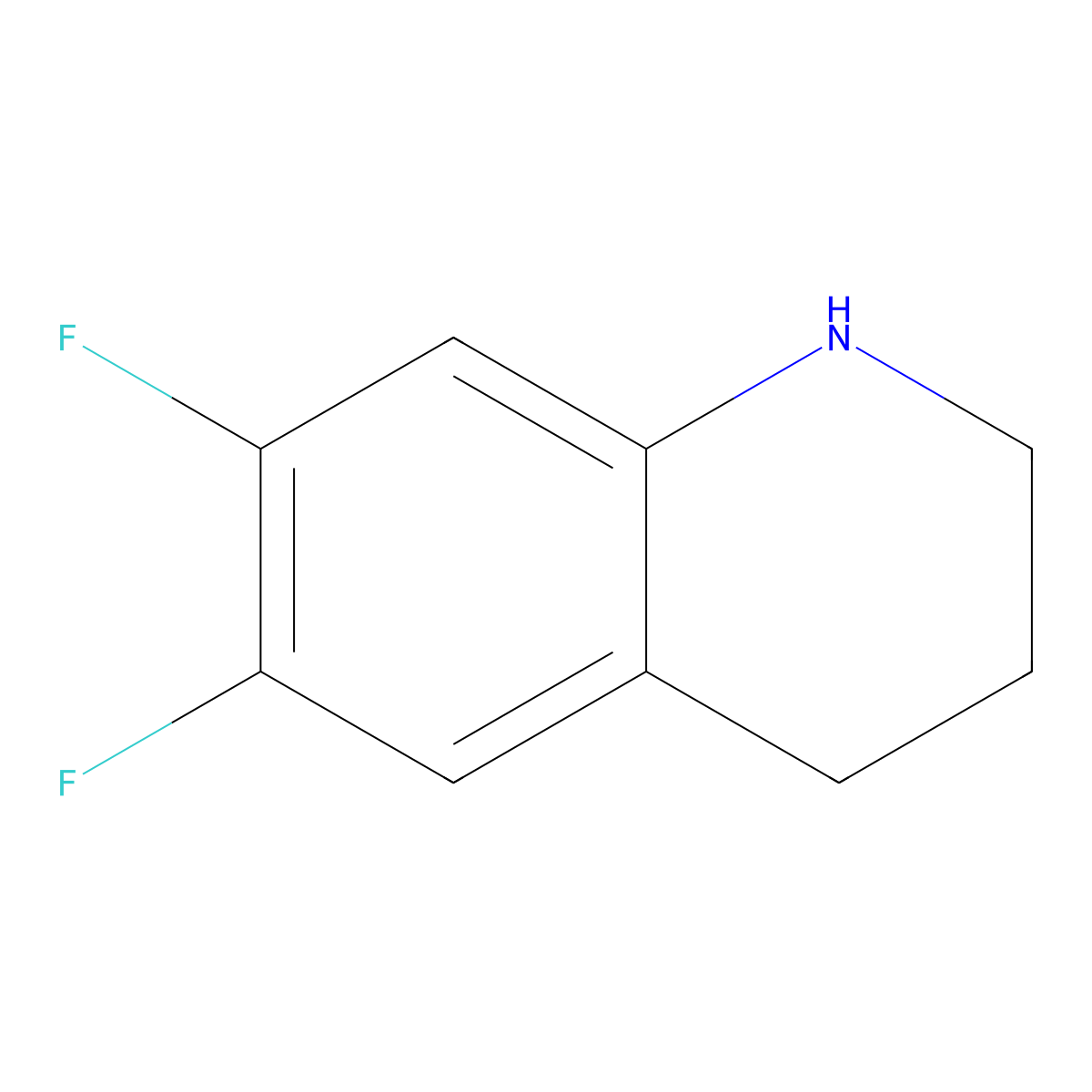 6,7-Difluoro-1,2,3,4-tetrahydroquinoline molecular structure, CAS 953717-64-1