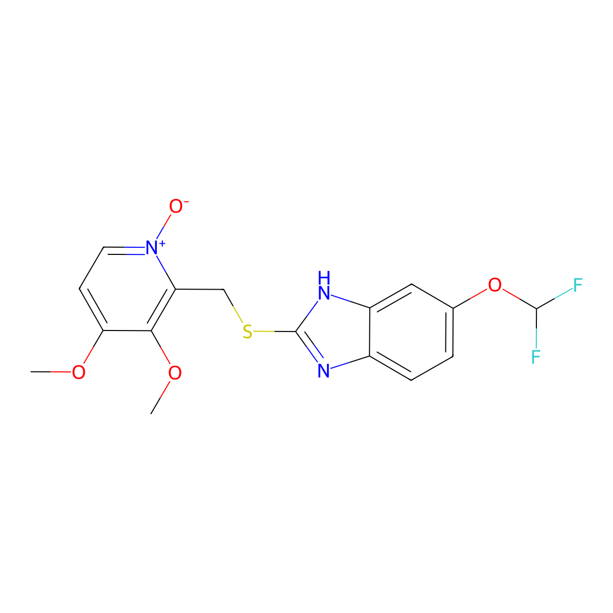 2-(((6-(Difluoromethoxy)-1H-benzo[d]imidazol-2-yl)thio)methyl)-3,4-dimethoxypyridine 1-oxide molecular structure, CAS 953787-51-4