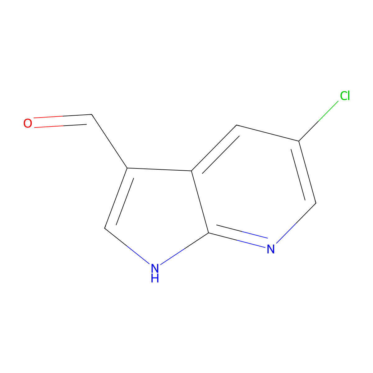 5-chloro-1H-pyrrolo(2,3-b)pyridine-3-carbaldehyde molecular structure, CAS 954112-61-9