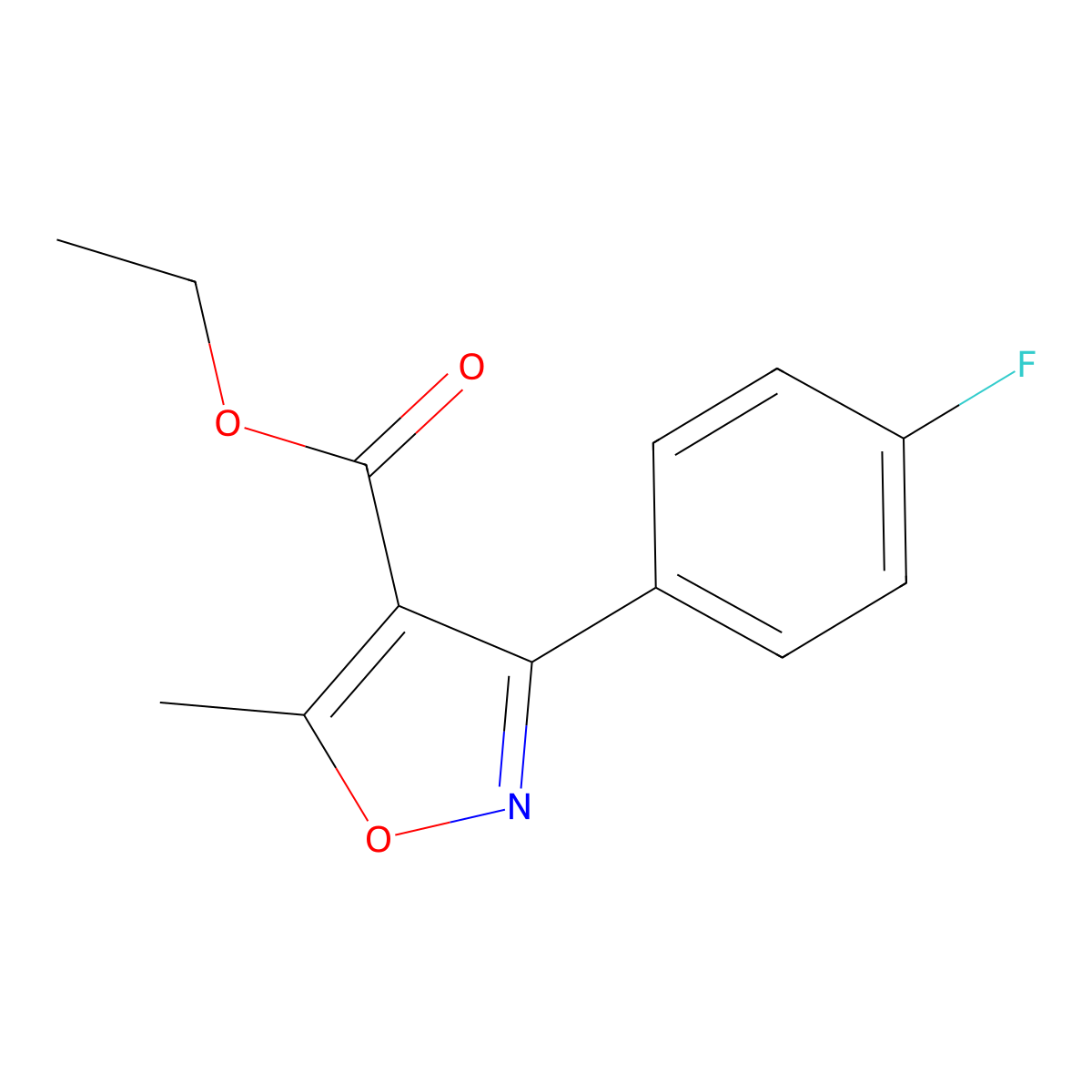 Ethyl 3-(4-fluorophenyl)-5-methyl-1,2-oxazole-4-carboxylate molecular structure, CAS 954230-39-8