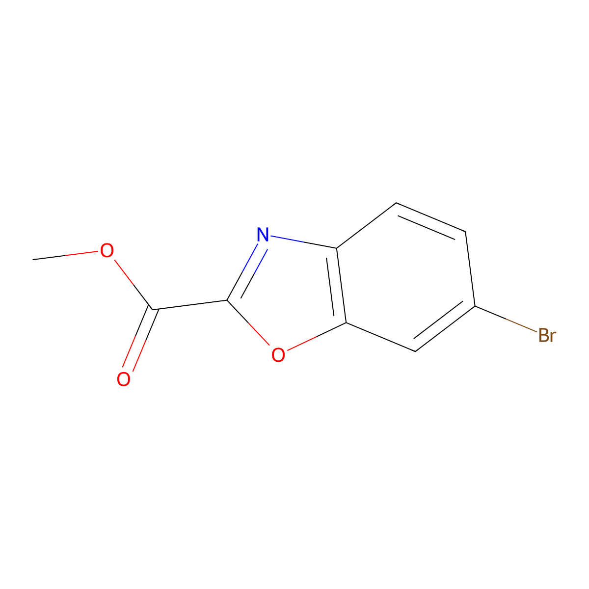 Methyl 6-bromobenzo[d]oxazole-2-carboxylate molecular structure, CAS 954239-67-9