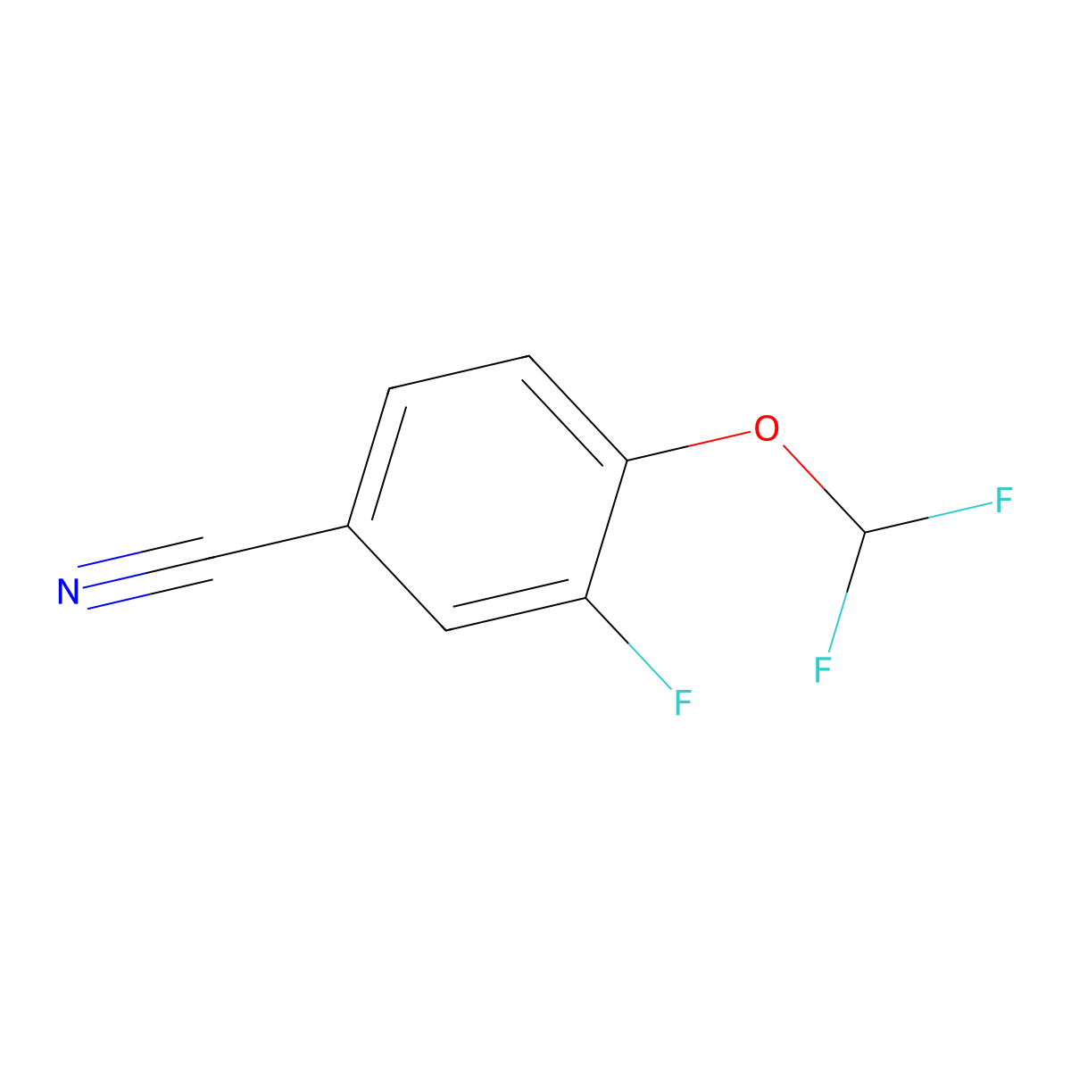 4-(Difluoromethoxy)-3-fluorobenzonitrile molecular structure, CAS 954388-59-1