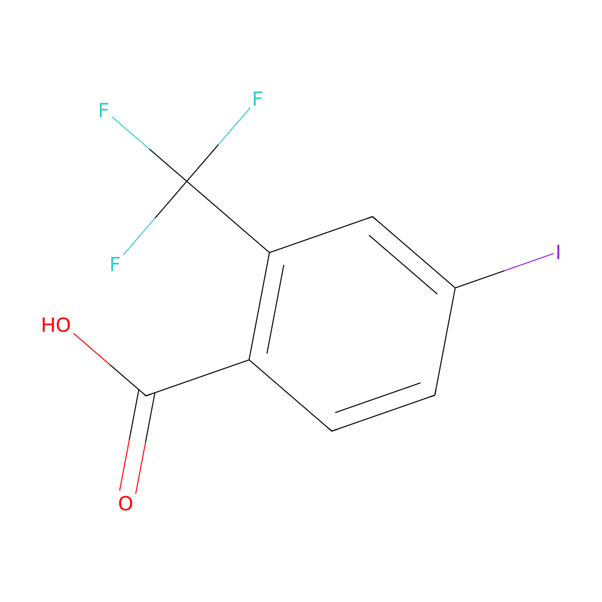 4-Iodo-2-(trifluoromethyl)benzoic acid molecular structure, CAS 954815-11-3