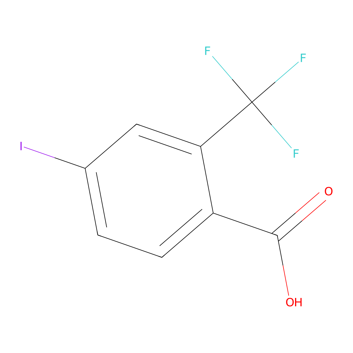 4-Iodo-2-(trifluoromethyl)benzoic acid molecular structure, CAS 954815-11-3