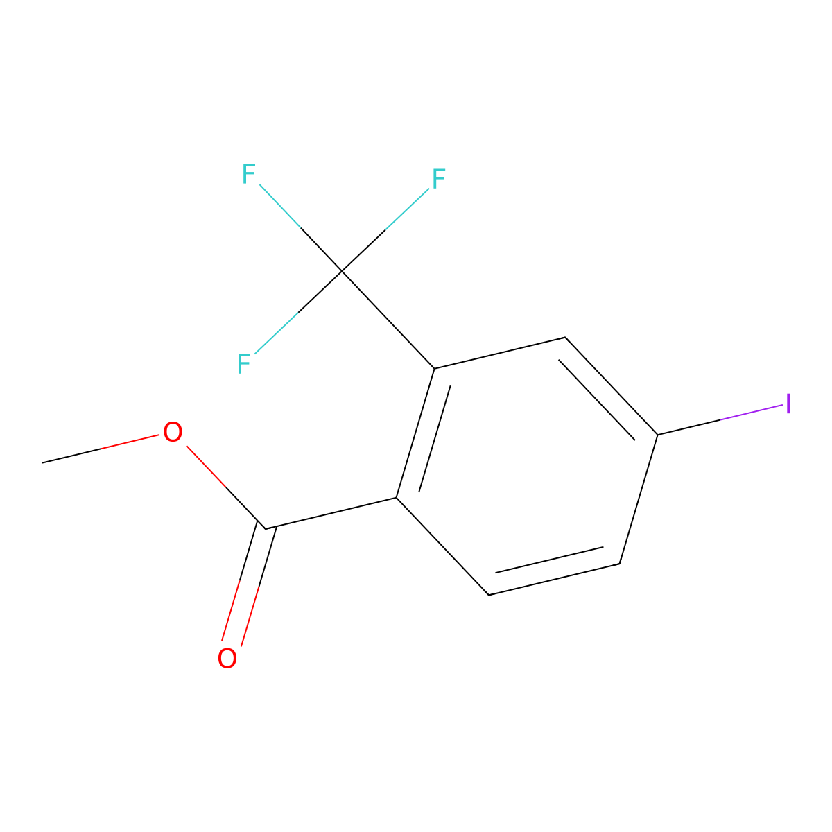 Methyl 4-iodo-2-(trifluoromethyl)benzoate molecular structure, CAS 954815-14-6