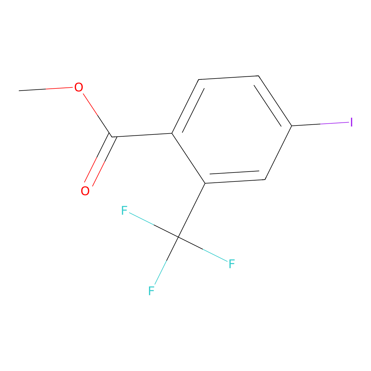 Methyl 4-iodo-2-(trifluoromethyl)benzoate molecular structure, CAS 954815-14-6