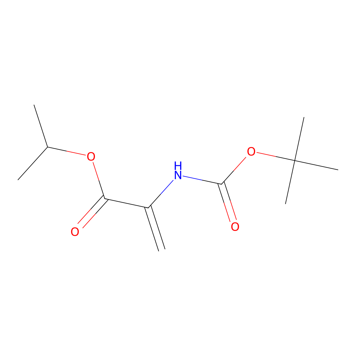 Isopropyl 2-((tert-butoxycarbonyl)amino)acrylate molecular structure, CAS 955379-49-4