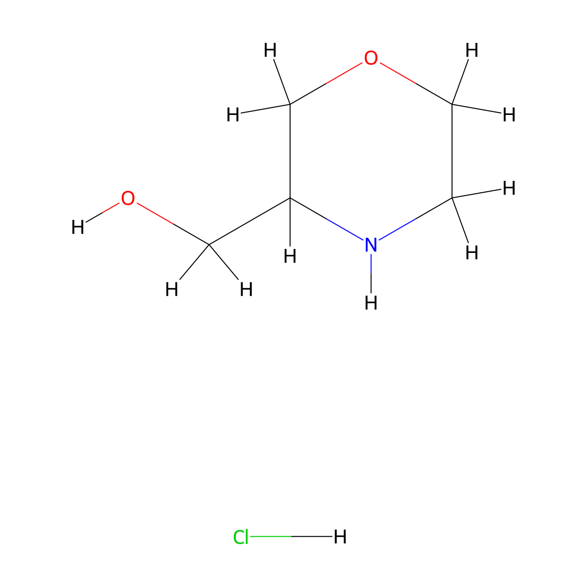 (Morpholin-3-yl)methanol hydrochloride molecular structure, CAS 955400-09-6