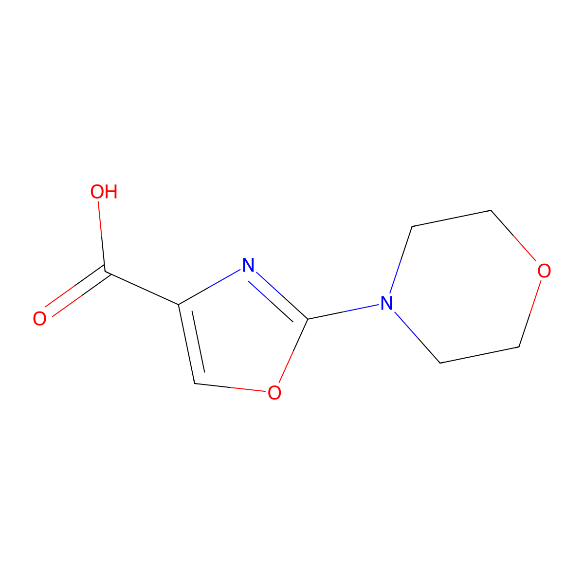 2-Morpholinooxazole-4-carboxylic acid molecular structure, CAS 955401-70-4