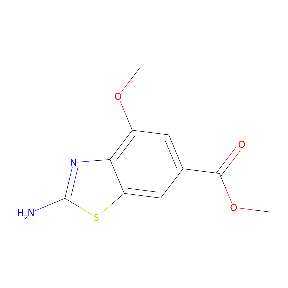 Methyl 2-amino-4-methoxybenzo[d]thiazole-6-carboxylate molecular structure, CAS 955886-84-7