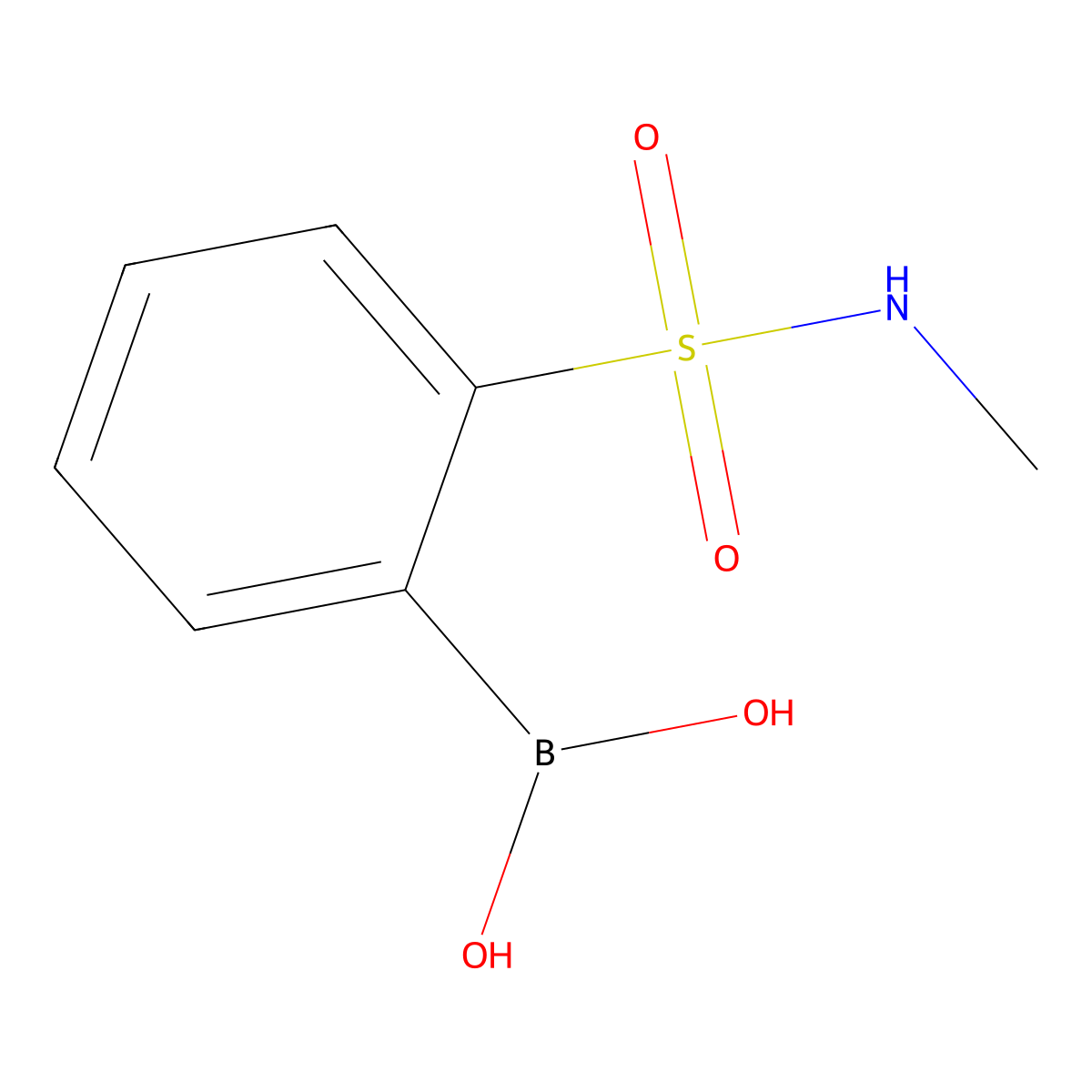 (2-((Methylamino)sulfonyl)phenyl)boronic acid molecular structure, CAS 956283-09-3